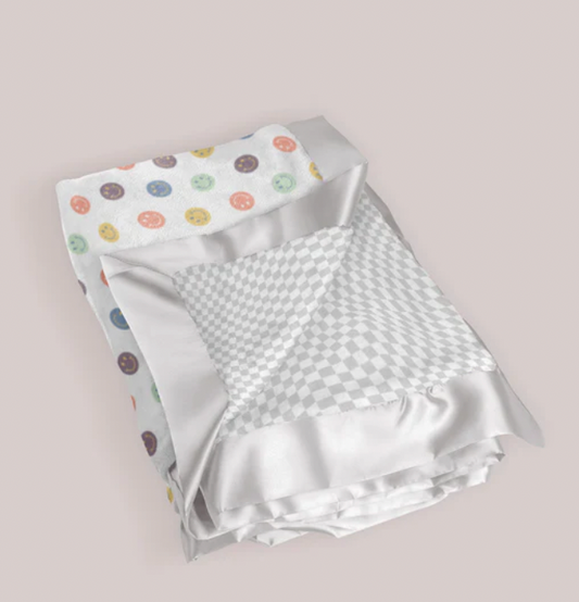 Ultra-Soft Thick Reversible Baby Blanket - Happy Baby Vibes