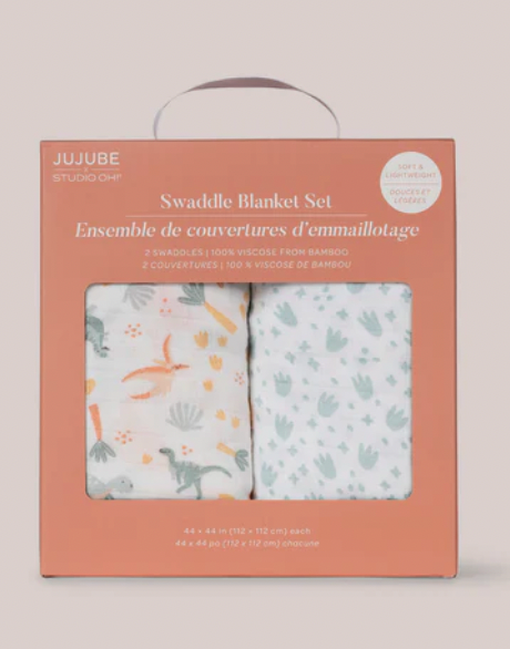 2-Pack Square Swaddle Blanket Set - Roarsome