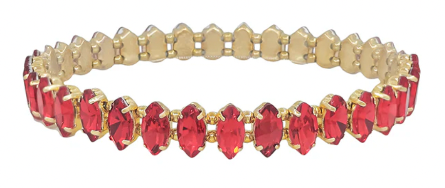 Marque Crystal and Gold Stretch Bracelet