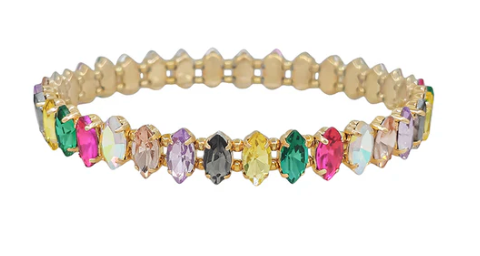 Marque Crystal and Gold Stretch Bracelet