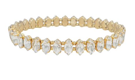 Marque Crystal and Gold Stretch Bracelet