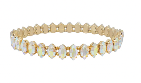 Marque Crystal and Gold Stretch Bracelet