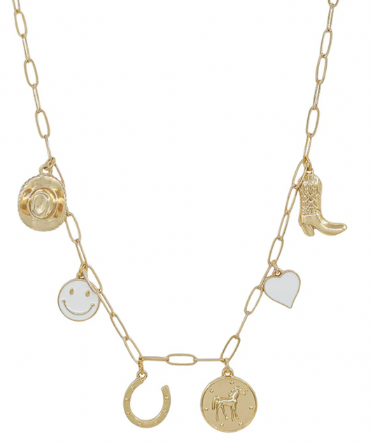 Gold "Western" Charm 16"-18" Necklace