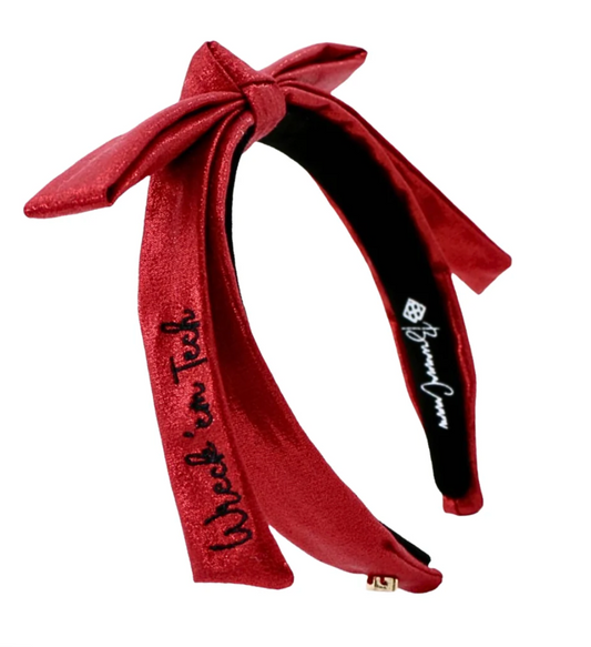 Texas Tech Red Thin Embroidered Ribbon Bow Headband