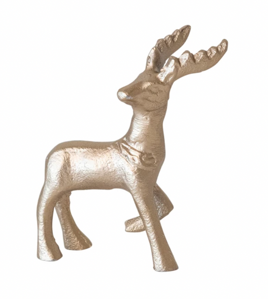 Cast Aluminum Reindeer, Champagne Finish