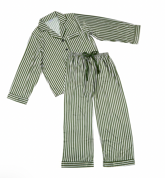 Long Sleeve PJ Set - Green Stripe