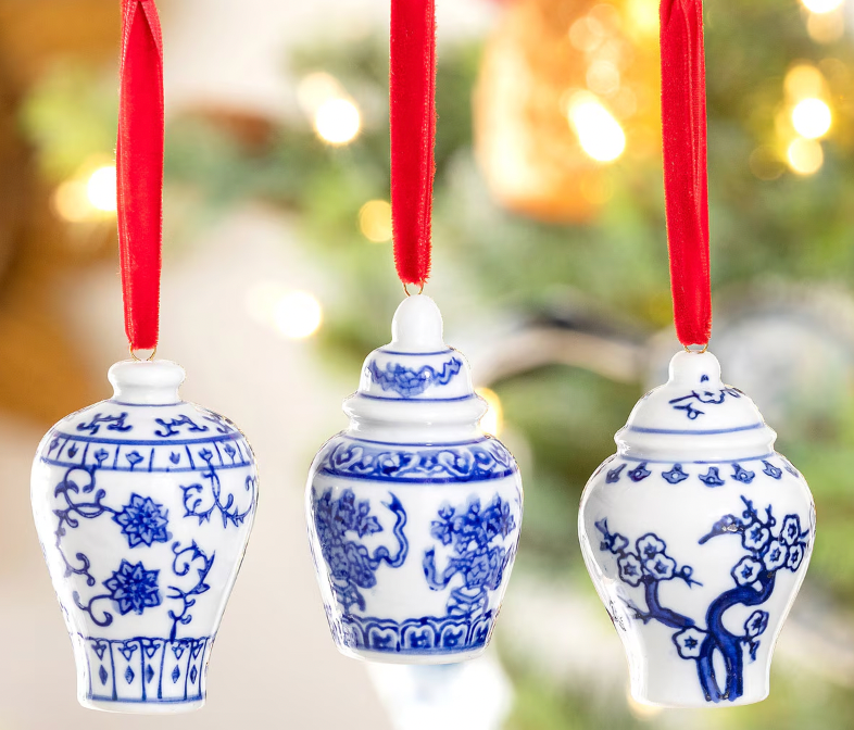 Chinoiserie Ginger Jar Ornament, 3 Assorted Styles