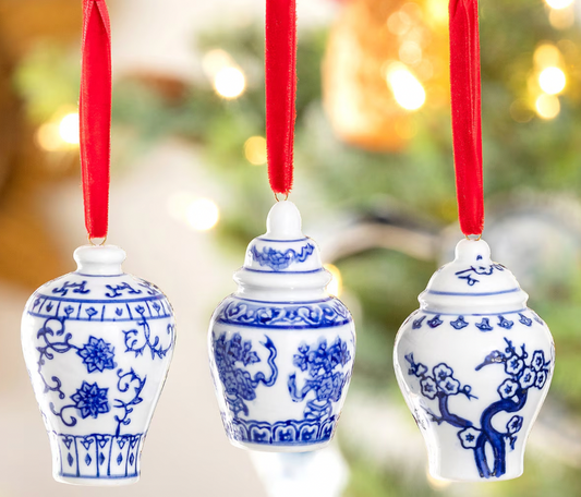 Chinoiserie Ginger Jar Ornament, 3 Assorted Styles