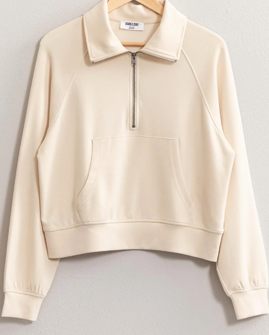 LOLO HALF ZIP-UP COLLAR SWEATSHIRT