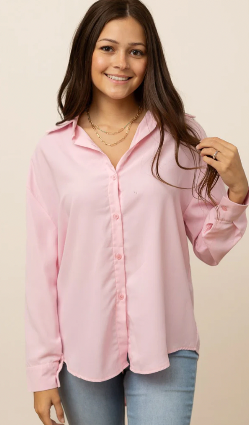 Kathryn Classic Button-Up, Light Pink