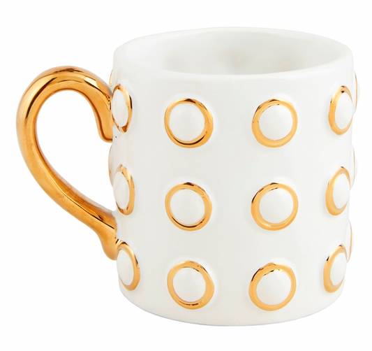 GOLD RINGS CERAMIC MUG