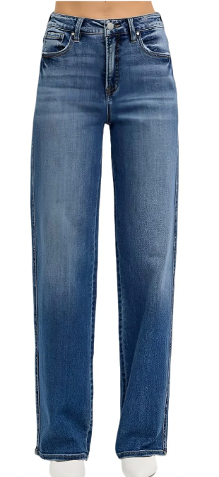 Risen Jeans - Tummy Control High Rise Wide Baggy Jeans