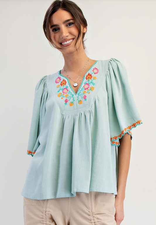 Patti Embroidered Top