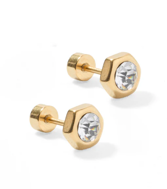 Screwback Stud - Addison - Clear