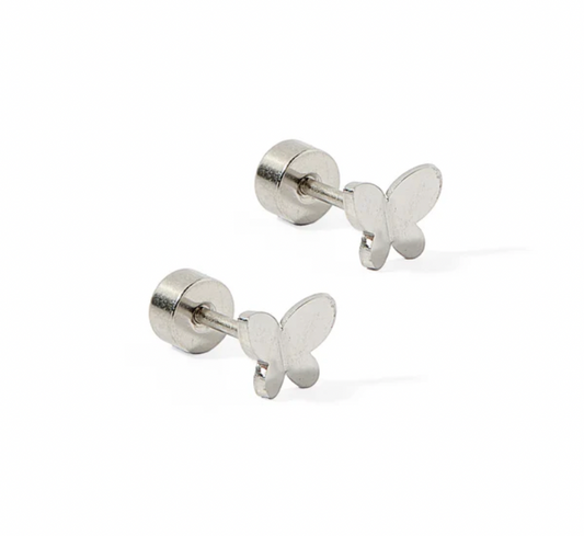 Screwback Stud - Billie Butterfly - Silver