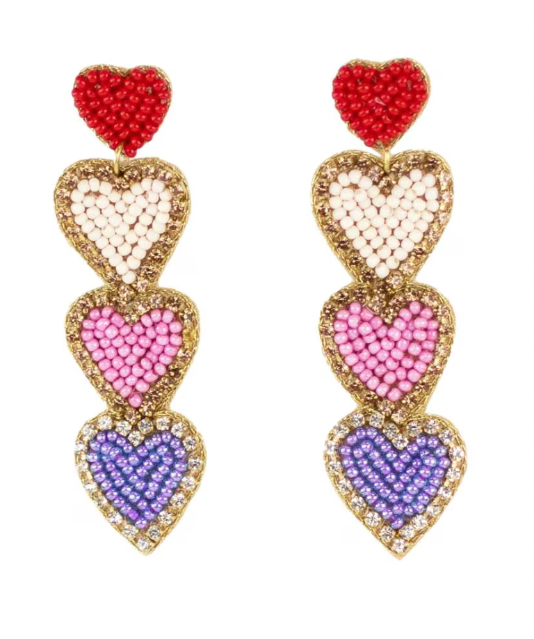 Conversation Hearts Beaded Earrings