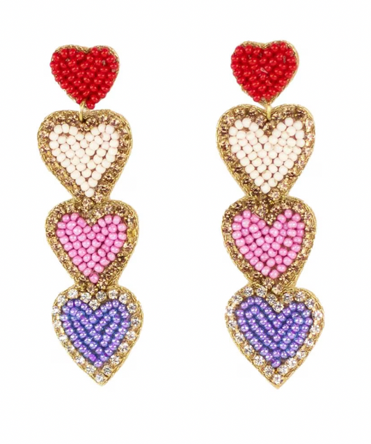 Conversation Hearts Beaded Earrings