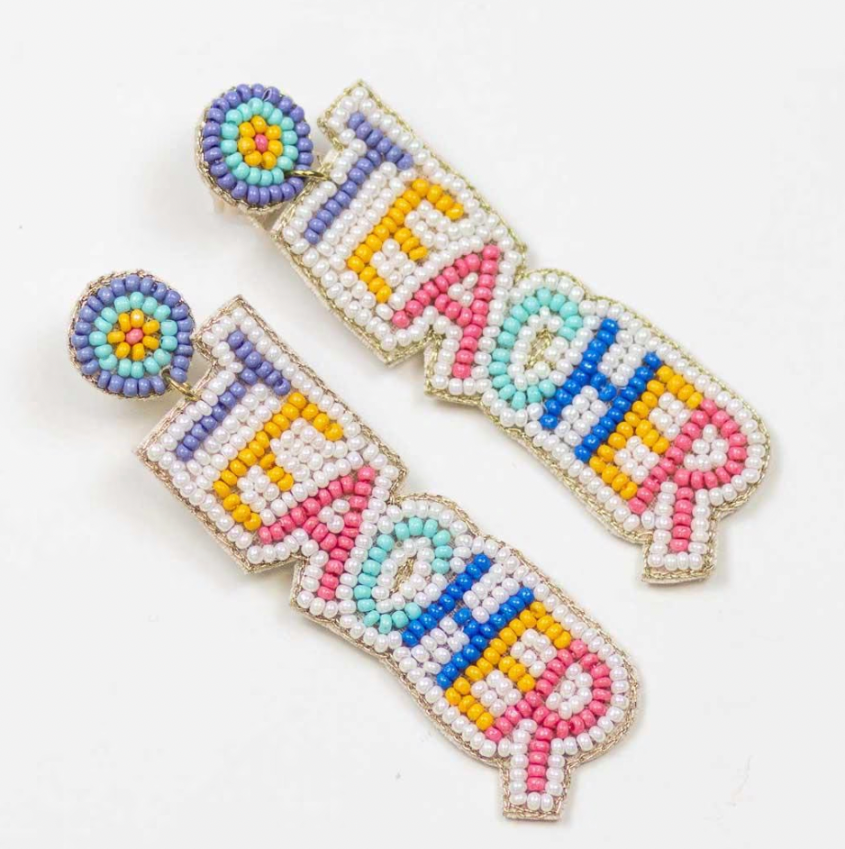 Beaded Teacher Earrings