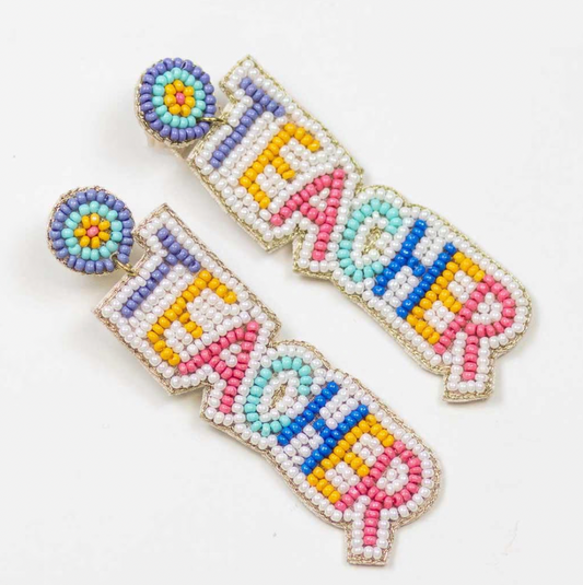 Beaded Teacher Earrings