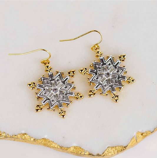 Gilded Snowflake Earrings