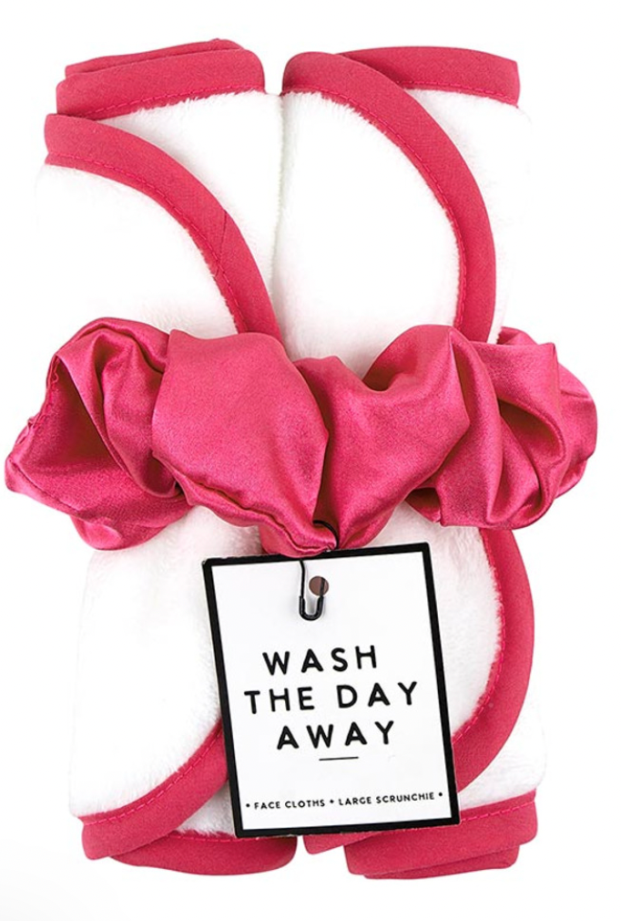 Face cloth + Scrunchie Set - Hot Pink