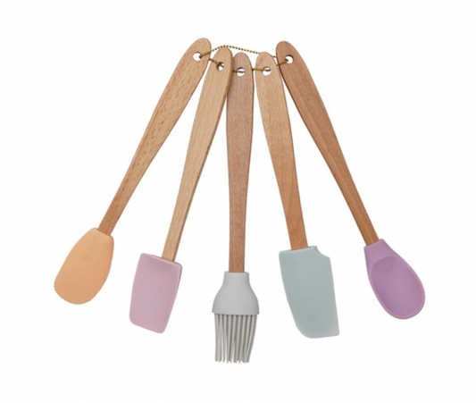 S/5 8-1/4"L Silicone & Beech