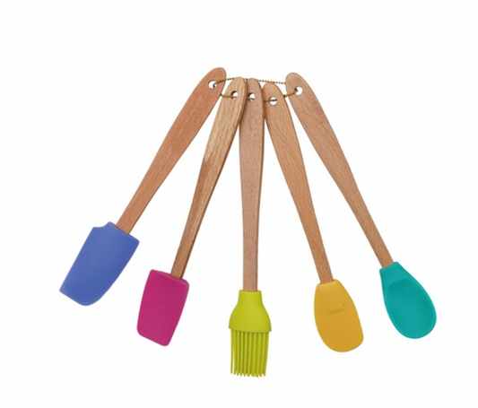 S/5 8-1/4"L Silicone & Beech