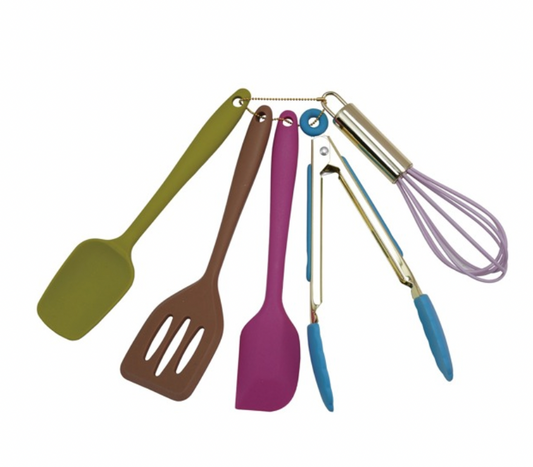 S/5 8-1/4"H Silicone & Metal