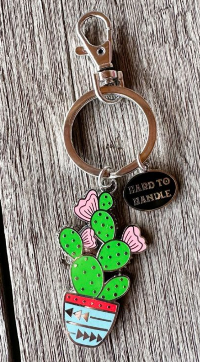 hard to handle cactus keyring