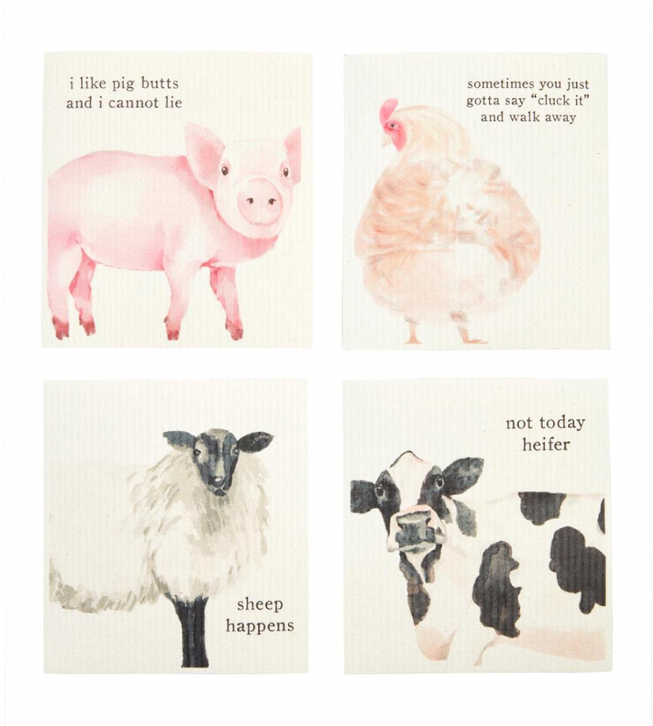Farm Animal Dishcloths
