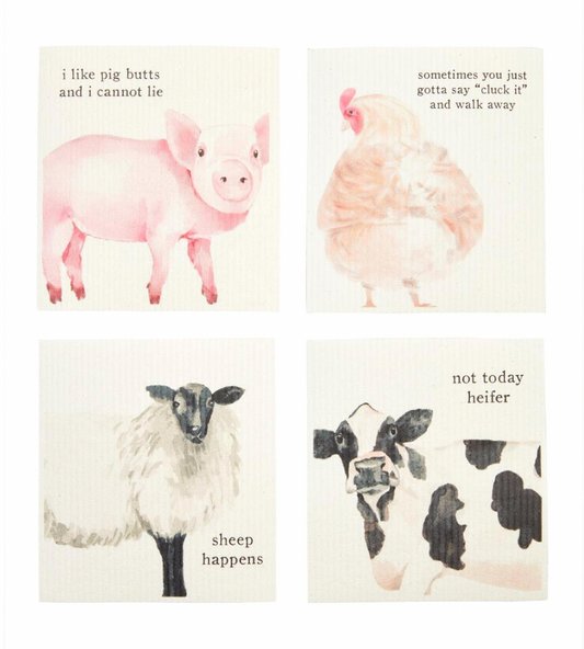 Farm Animal Dishcloths