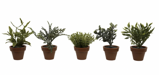 Faux Plant in Plastic Pot, 5 Styles