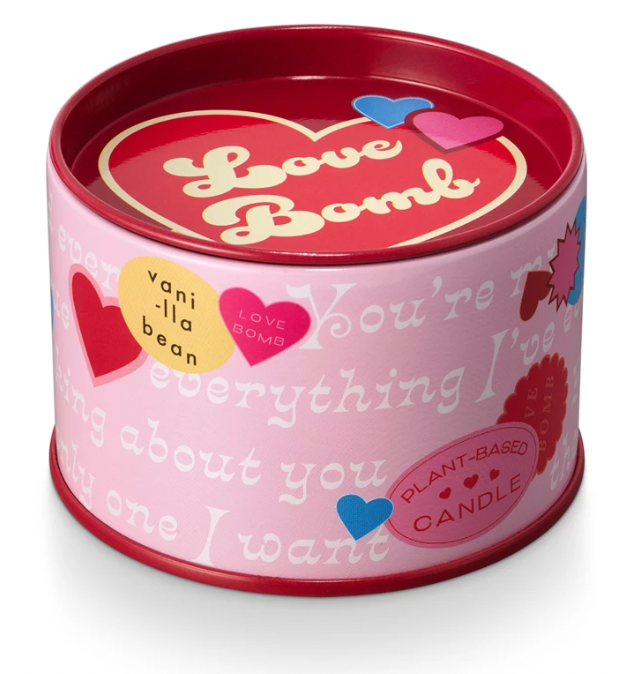 Love Bomb Twisted Tin Candle