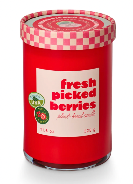 Fresh Picked Berries Farmers Market Glass Candle