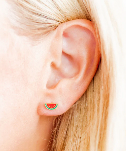 Screwback Stud Earrings - Watermelon