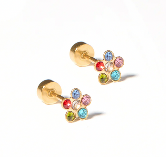 Screwback Stud Earrings - Lyla Multi