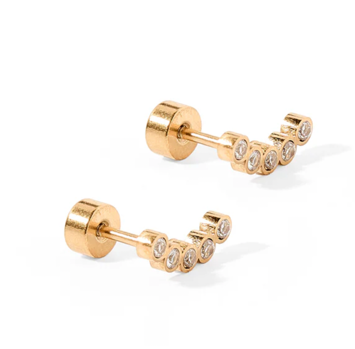 Screwback Stud Earrings - Abigail Sparkle