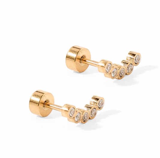 Screwback Stud Earrings - Abigail Sparkle