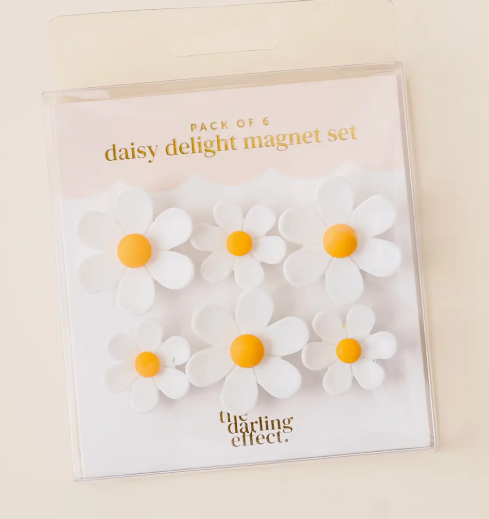 Daisy Delight Magnet Set-White
