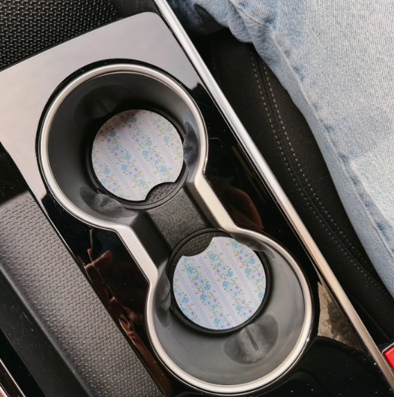 On the Road Car Coaster Set-Petal Parade Blue