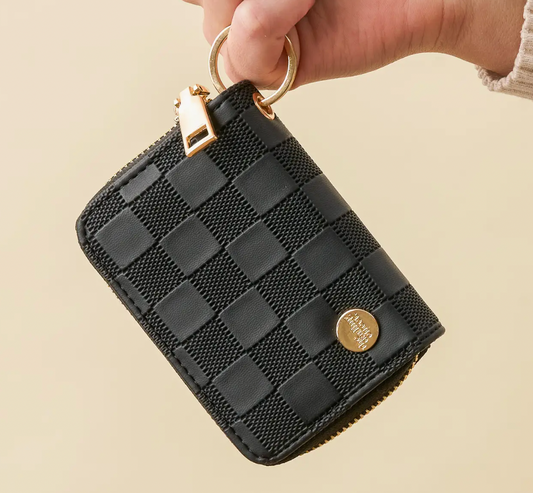 Zip Around Wallet-Black Check