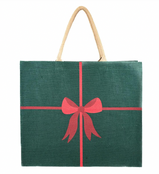 Christmas Bow Carryall Tote