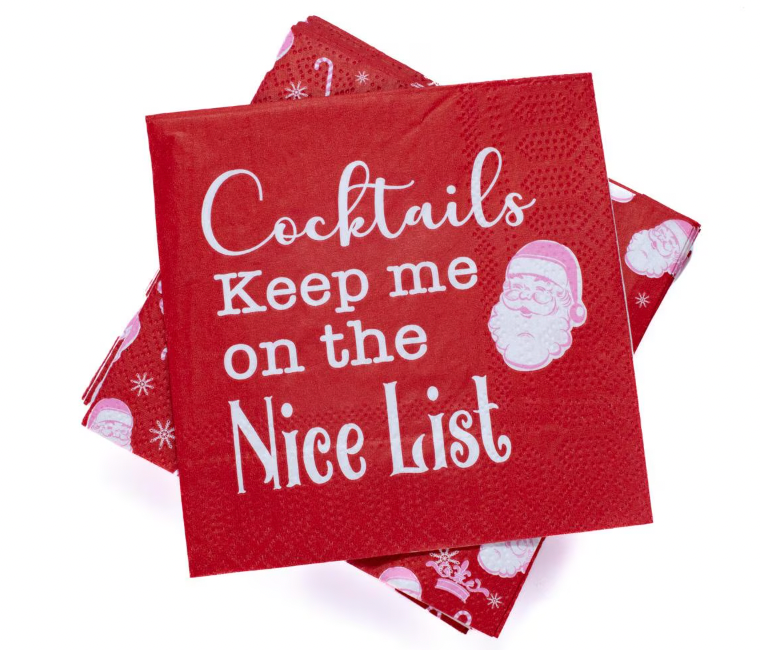 On the Nice List Cocktail Napkins (pack of 20)