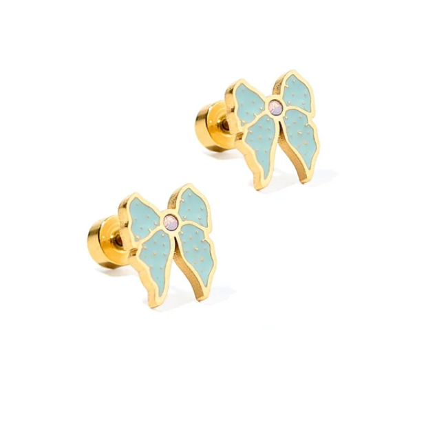 Screwback Stud Earrings - Finley Bow