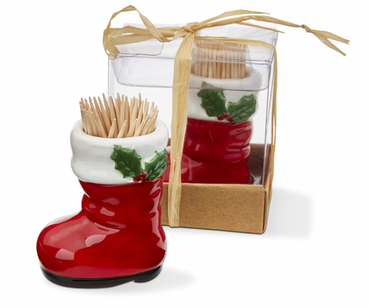 Santa Boot Toothpick Holder Set