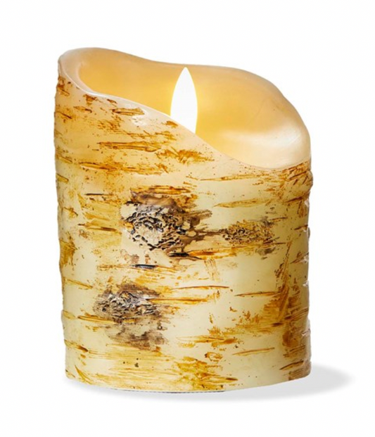 BIRCH LED PILLAR CANDLE 3X4