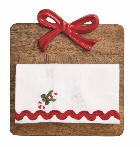 Red Bow Board & Towel Set