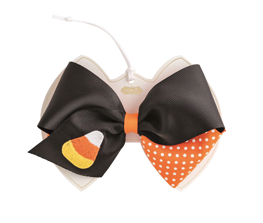 Candy Corn Embroidered Bows