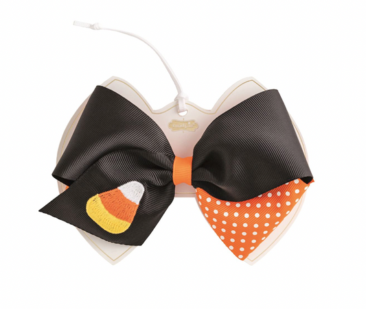 Candy Corn Embroidered Bows