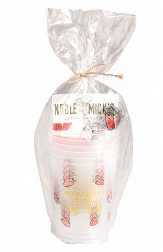 Strawberry Cocktail Mix & Cups Set